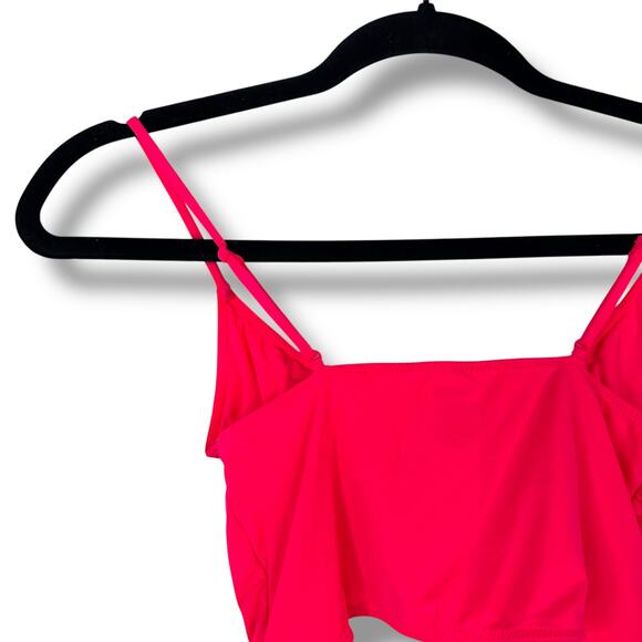 SKIMS NWOT Neon Pink Micro Cording V-Crop Soft Stretchy Bralette Bra Small - Picture 6 of 7